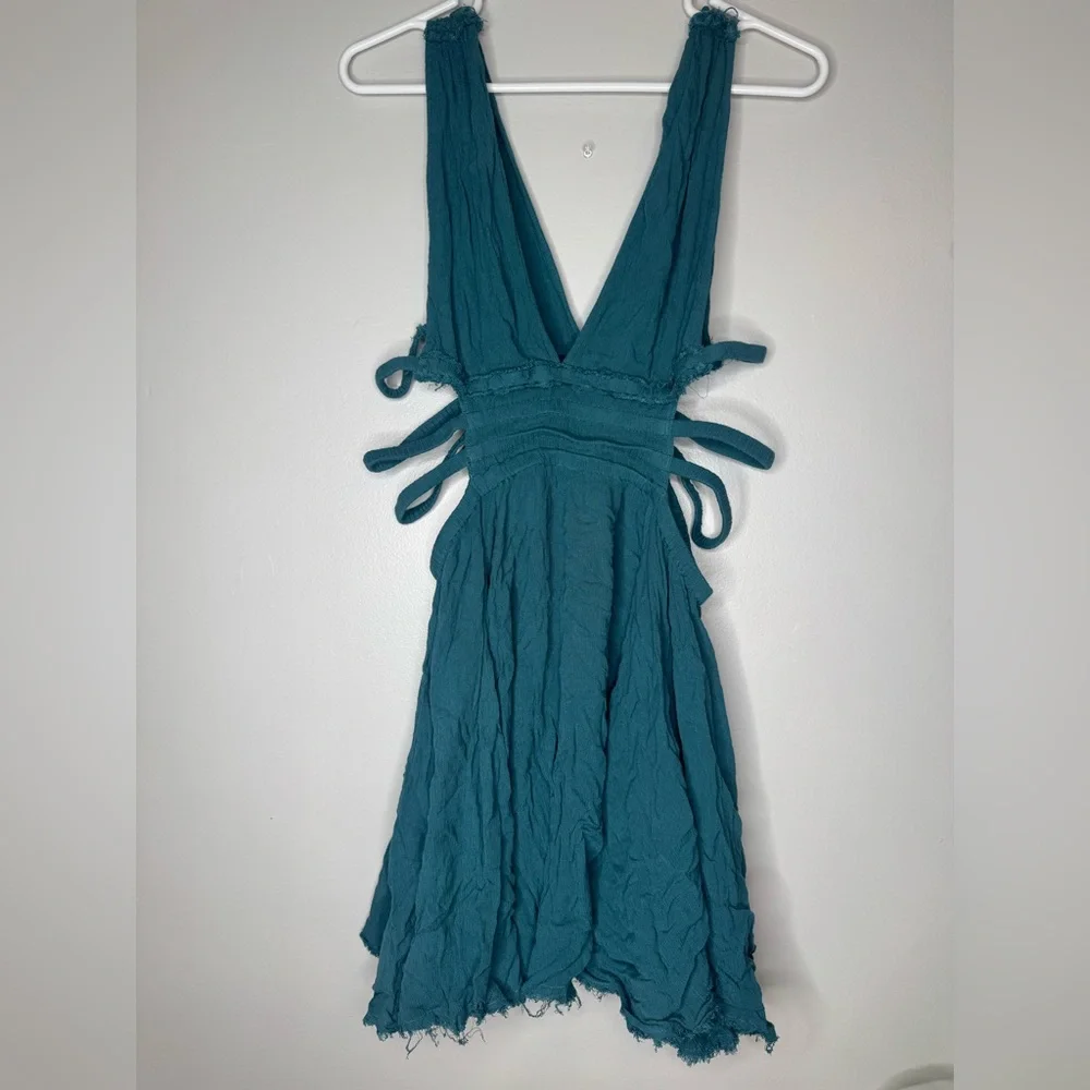 Free people Teal cut out Dress - Picture 7 of 8